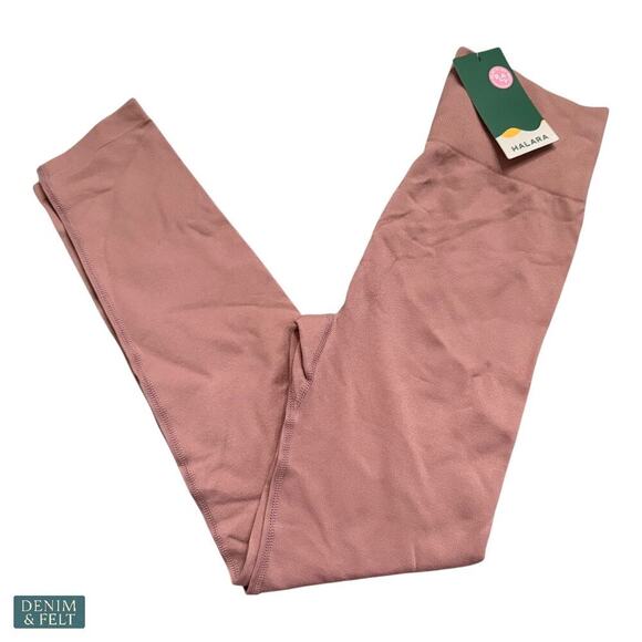 Halara Seamless Flow High Waisted Ruched Canyon Clay Full Length Leggings XS NEW - Picture 1 of 5